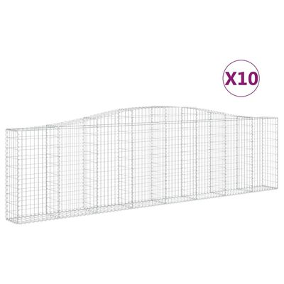 vidaXL Paniers à gabions arqués 10 pcs 400x30x100/120 cm Fer galvanisé