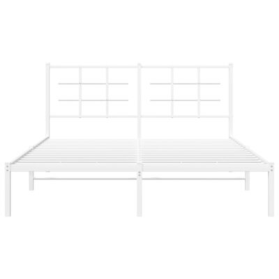 vidaXL Cadre de lit métal sans matelas et tête de lit blanc 160x200 cm