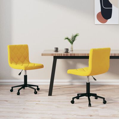 vidaXL Chaises à manger pivotantes lot de 2 jaune moutarde velours