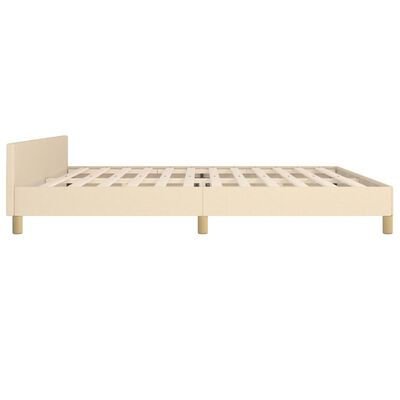 vidaXL Cadre de lit sans matelas crème 200x200 cm tissu