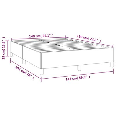 vidaXL Cadre de lit sans matelas noir 140x190 cm tissu