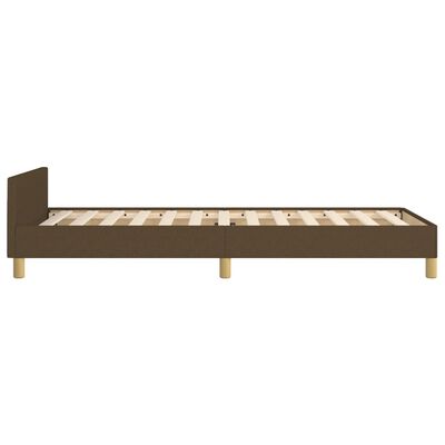 vidaXL Cadre de lit avec tête de lit marron foncé 80x200 cm Tissu