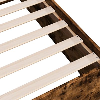 vidaXL Cadre de lit sans matelas chêne fumé 75x190cm bois d'ingénierie