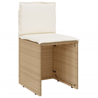 vidaXL Ensemble de bistro 3 pcs avec coussins beige résine tressée