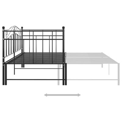 vidaXL Cadre de canapé-lit extensible sans matelas Noir Métal 90x200cm