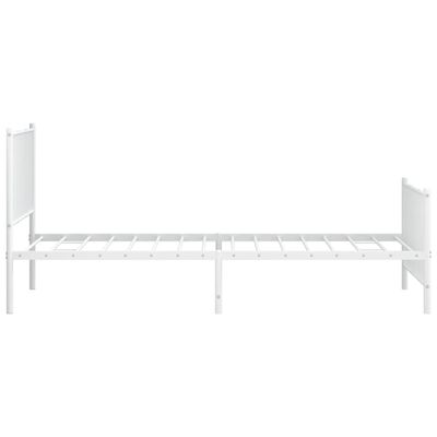 vidaXL Cadre de lit métal sans matelas et pied de lit blanc 100x200 cm