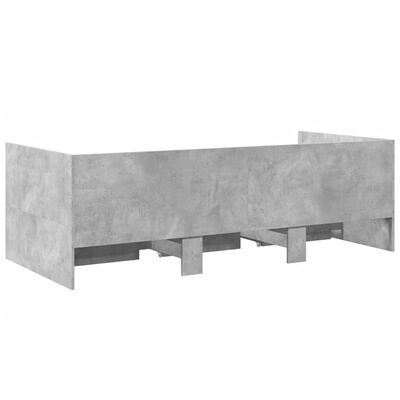 vidaXL Lit de jour avec tiroirs sans matelas gris béton 75x190 cm