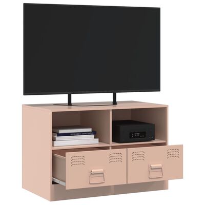 vidaXL Meuble TV rose 67x39x44 cm acier