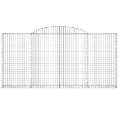 vidaXL Paniers à gabions arqués 2 pcs 300x30x140/160 cm fer galvanisé