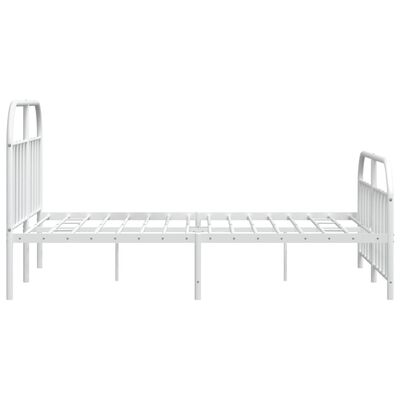 vidaXL Cadre de lit métal sans matelas et pied de lit blanc 140x200 cm