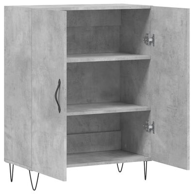 vidaXL Buffet gris béton 69,5x34x90 cm bois d'ingénierie