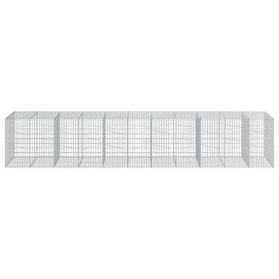 vidaXL Panier gabion avec couvercle 550x100x100 cm fer galvanisé