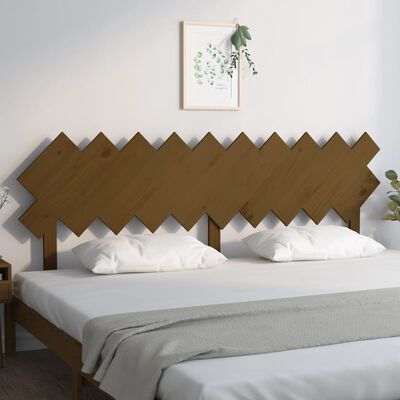 vidaXL Tête de lit Marron miel 196x3x80,5 cm Bois massif de pin