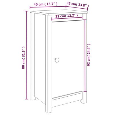 vidaXL Buffets 2 pcs gris 39x35x80 cm bois massif de pin