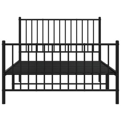 vidaXL Cadre de lit métal sans matelas avec pied de lit noir 107x203cm