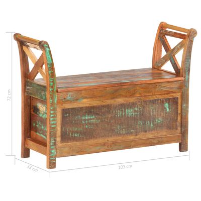 vidaXL Banc d'entrée 103x33x72 cm Bois de récupération solide