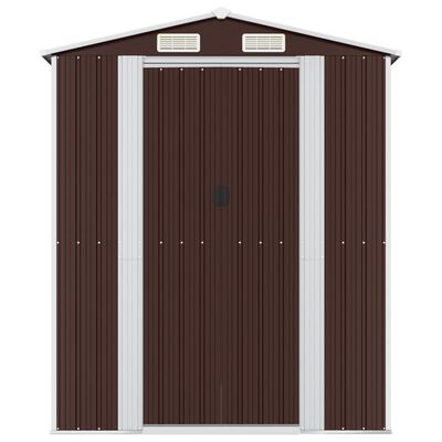 vidaXL Abri de jardin Marron foncé 192x606x223 cm Acier galvanisé