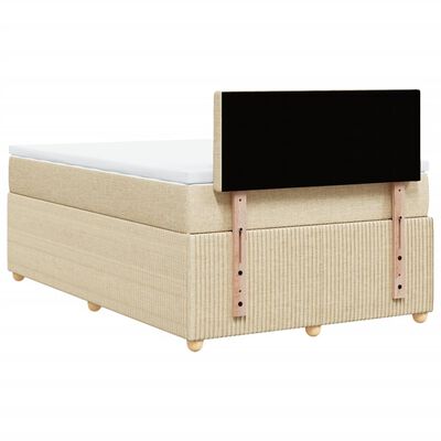 vidaXL Sommier à lattes de lit avec matelas Crème 120x200 cm Tissu