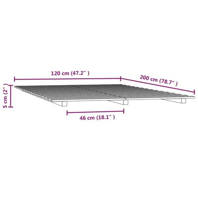 vidaXL Cadre de lit sans matelas marron miel 120x200 cm pin massif