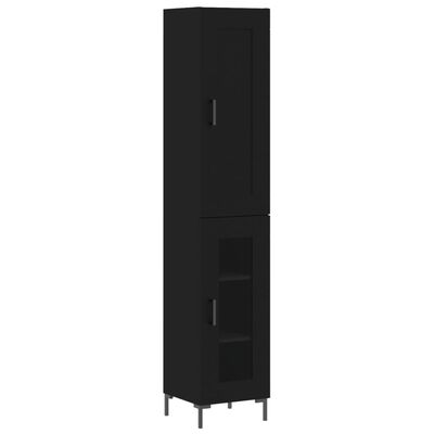 vidaXL Buffet haut Noir 34,5x34x180 cm Bois d'ingénierie