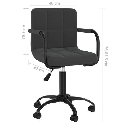 vidaXL Chaise pivotante de salle à manger Noir Velours