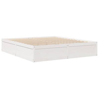 vidaXL Cadre de lit sans matelas blanc 200x200 cm bois massif de pin