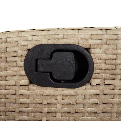 vidaXL Ensemble à manger de jardin et coussins 3 pcs Beige poly rotin