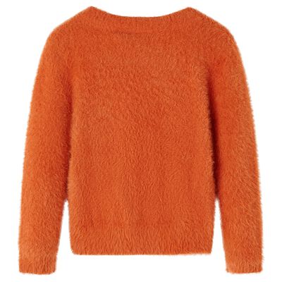 Pull-over tricoté pour enfants orange brûlé 116