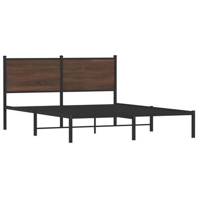 vidaXL Cadre de lit en métal sans matelas chêne marron 140x200 cm