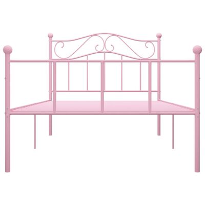 vidaXL Cadre de lit sans matelas rose métal 90x200 cm