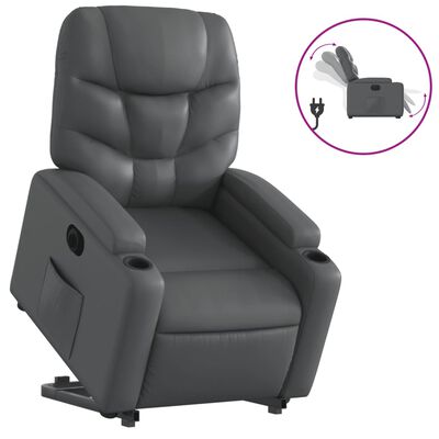 vidaXL Fauteuil inclinable électrique gris similicuir