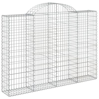 vidaXL Paniers à gabions arqués 15 pcs 200x30x140/160 cm Fer galvanisé