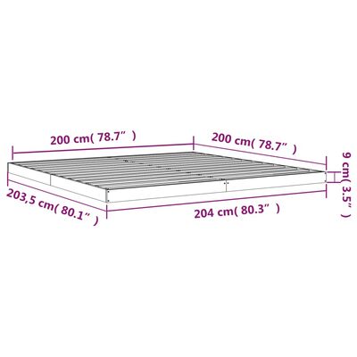 vidaXL Cadre de lit 200x200 cm bois de pin massif