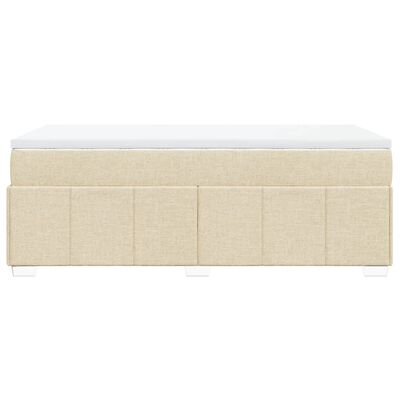 vidaXL Sommier à lattes de lit avec matelas Crème 80x200 cm Tissu