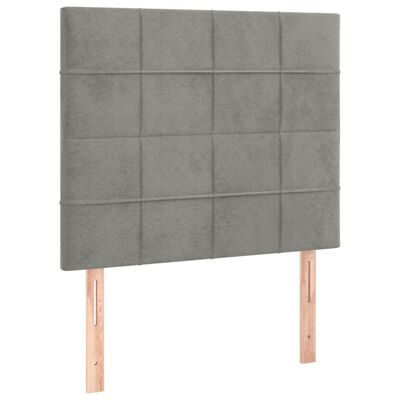 vidaXL Tête de lit à LED Gris clair 90x5x118/128 cm Velours