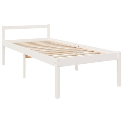 vidaXL Lit pour personne âgée blanc 100x200 cm bois de pin massif