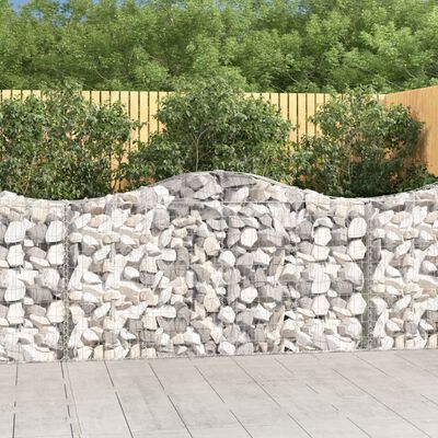 vidaXL Paniers à gabions arqués 7 pcs 200x30x100/120 cm Fer galvanisé