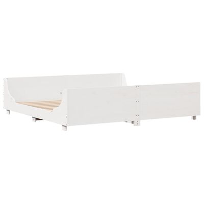 vidaXL Cadre de lit sans matelas blanc 180x200 cm bois massif de pin