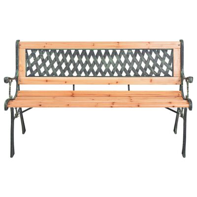 vidaXL Banc de jardin 116 cm Fonte et bois massif de sapin