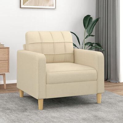 vidaXL Fauteuil Crème 60 cm Tissu