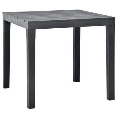 vidaXL Table de jardin avec 2 bancs Plastique Anthracite