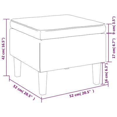 vidaXL Tabouret avec pieds en bois Vert clair Velours