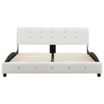 vidaXL Cadre de lit sans matelas blanc similicuir 140x200 cm