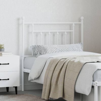 vidaXL Tête de lit métal blanc 80 cm