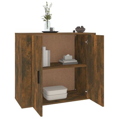 vidaXL Buffet Chêne fumé 80x33x70 cm Bois d'ingénierie