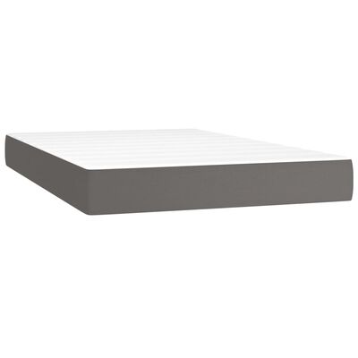 vidaXL Sommier à lattes de lit avec matelas Gris 120x200 cm Similicuir