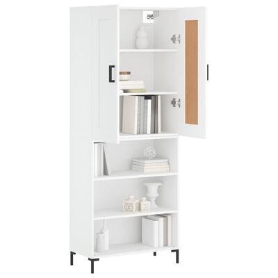 vidaXL Buffet haut Blanc 69,5x34x180 cm Bois d'ingénierie