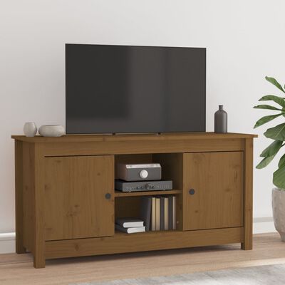 vidaXL Meuble TV Marron miel 103x36,5x52 cm Bois de pin massif