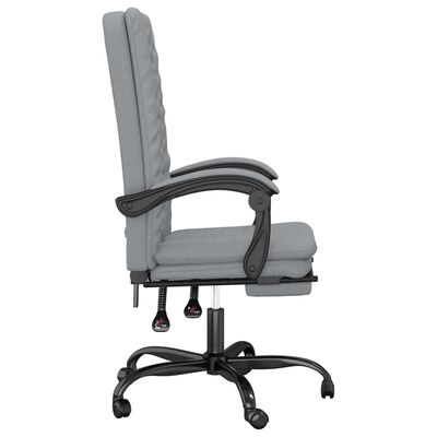 vidaXL Fauteuil inclinable de bureau Gris clair Tissu