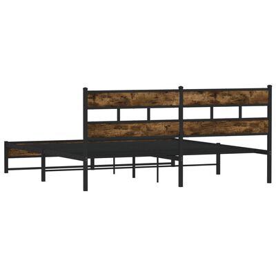 vidaXL Cadre de lit en métal sans matelas chêne fumé 180x200 cm